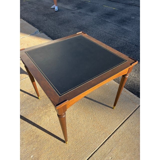 Vintage Leather Top Game & Card Dining Table by Fine Arts Furniture Co. For Sale - Image 12 of 12