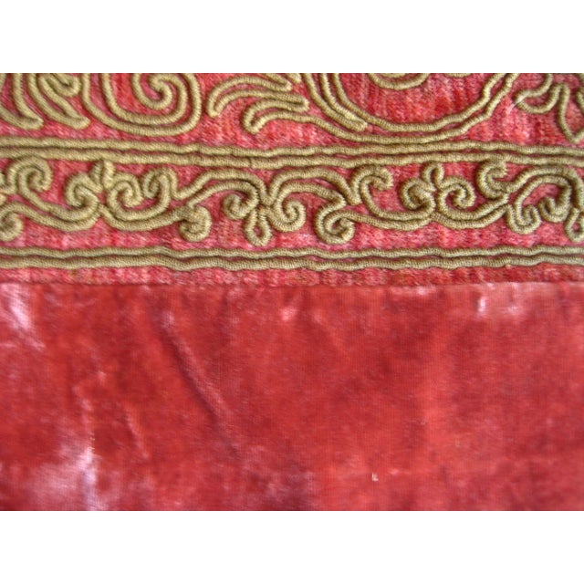 Early 20th Century French Gold Metallic on Velvet Embroidery Tapestry For Sale - Image 9 of 17