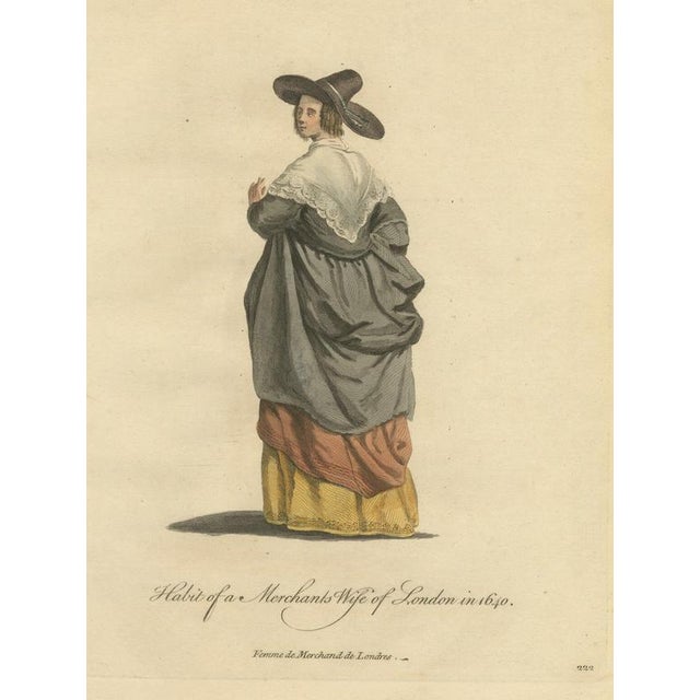 Jefferys, Merchant's Wife of London in 1640, Back View, 1757, Engraving For Sale - Image 9 of 9