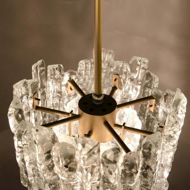Modern Ice Glass Pendant Light from Kalmar, 1970s For Sale - Image 6 of 16