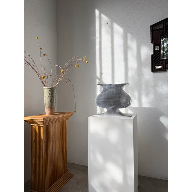 Vintage Cast Aluminum Vase, 1970s For Sale - Image 3 of 18