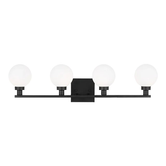 Sean Lavin By Visual Comfort Studio Clybourn 4-Light Bath Vanity Sconce in Midnight Black For Sale
