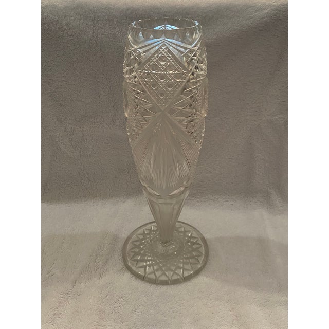 Mid 19th Century Mid 19th Century American Brilliance Period Vase For Sale - Image 5 of 7