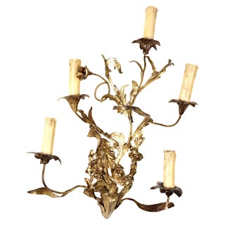 20th Century Rococo Style Wall Lamp in Iron, Italy For Sale