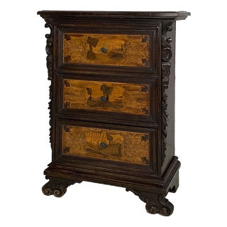 Italian Bergamo Bedside Table, 1800s For Sale