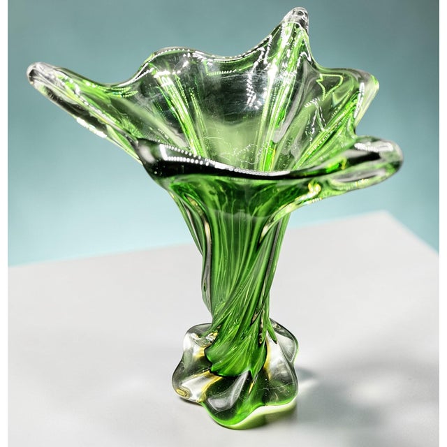 Glass Vintage Murano Submerged Woven Vase, 1960s For Sale - Image 7 of 14