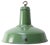 Vintage Industrial French Pendant Light in Green Enamel For Sale