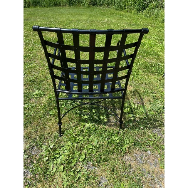 Newly Powder Coated Black Patio Dining Table & 4 Chairs For Sale - Image 10 of 10