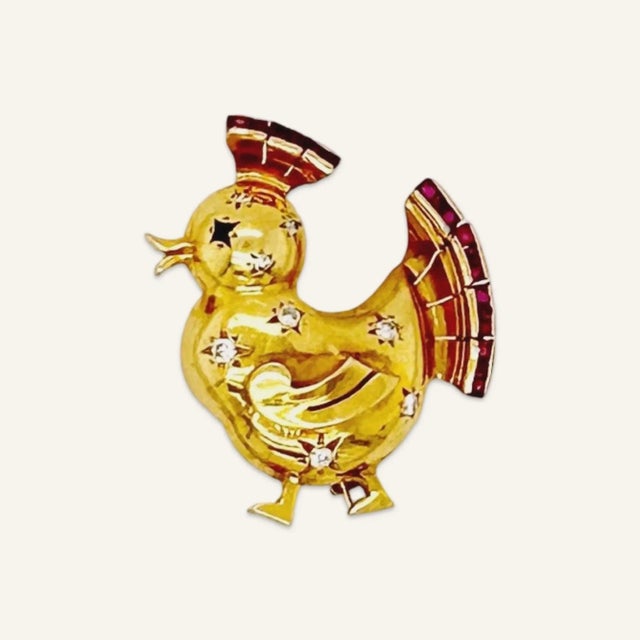 1940s Graduated 18k Yellow Gold Duck-Shaped Dress Clips After Van Cleef and Arpels - Set of 3 For Sale - Image 4 of 5