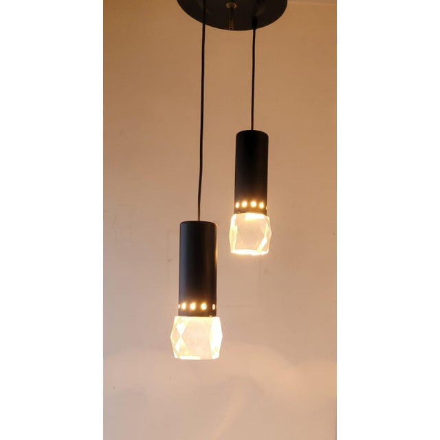 Pendant Lamp in Glass and Metal with Faceted Diffuser from Stilnovo, Italy, 1960s For Sale - Image 14 of 14