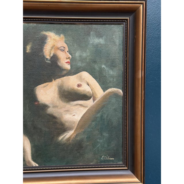 Erix, Nude Female Study, Oil Painting on Panel, Framed For Sale - Image 13 of 18