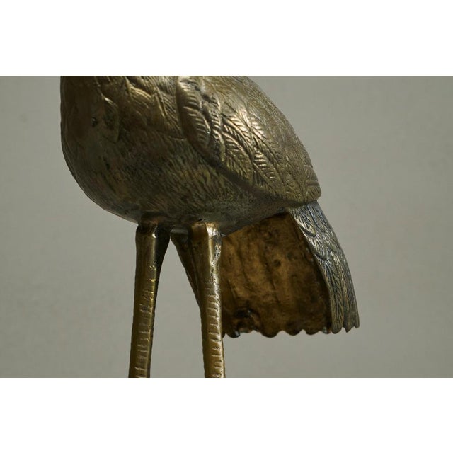 Life-Size Sculptural Cranes in Patinated Brass, 1960s, Set of 2 For Sale - Image 18 of 18