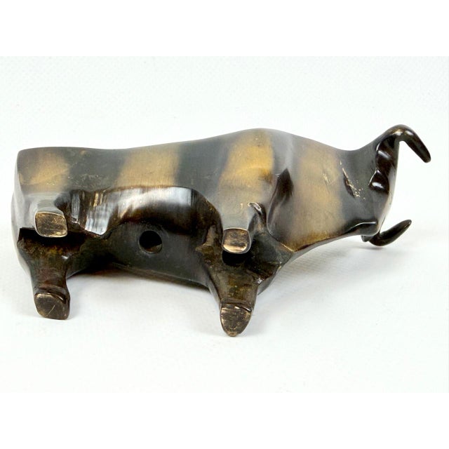 Vintage Bronze Bull and Bear Figurines by Reinhard Dachlauer, Germany, 1980s, Set of 2 For Sale - Image 10 of 16