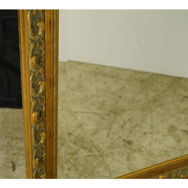 Vintage French Gilt Wood Plaster Beveled Wall Mirror | Chairish