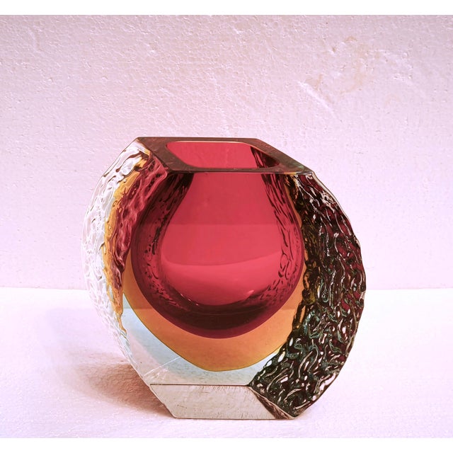Glass Large Murano Sommerso Glass Oliva Vase from Alessandro Mandruzzato, Italy, 1960s For Sale - Image 7 of 17