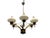 Vintage Brass and Opaline Glass Six-Light Chandelier, 1950s For Sale - Image 12 of 12