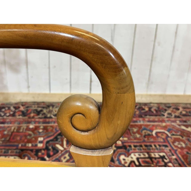 Orange Cherrywood Armchairs with Scrolled Backs, 1960s, Set of 2 For Sale - Image 8 of 11