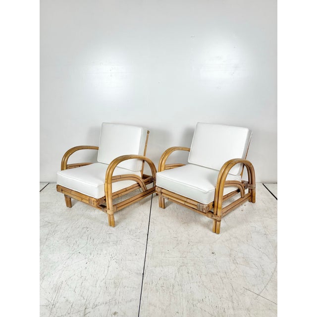 Vintage Rattan Lounge Chairs- A Pair For Sale - Image 4 of 12