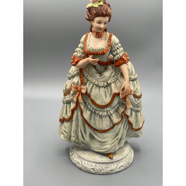 Vintage Andrea by Sadek Porcelain Courtship Couple Figurines in Blue and White, Pai For Sale - Image 6 of 9