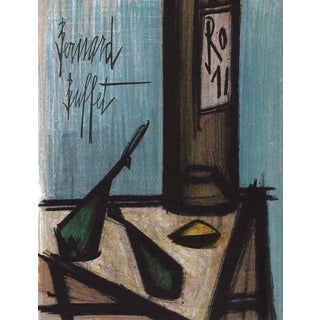 Bernard Buffet Still Life With Bottle Original Lithograph 1967 For Sale