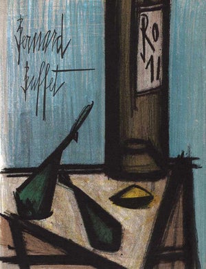 Bernard Buffet Still Life With Bottle Original Lithograph 1967