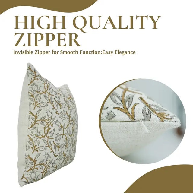 The Kamal Dutta cushion cover features a graceful hand block print that represents purity, renewal, and spiritual beauty....