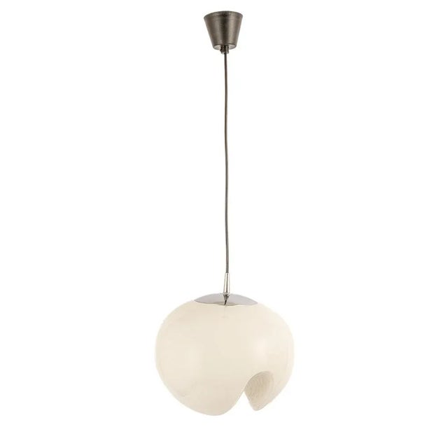 Large German Opal Glass Pendant Light by Peill & Putzler, 1970s For Sale - Image 6 of 11