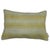 Pillow made from a vintage Indian Dhurrie flat-weave in white and soft yellow Measures: 16" x 23".