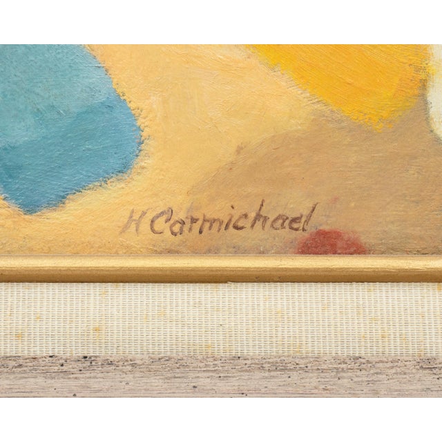 Vintage Impressionist Beach Scene "Umbrellas" Oil Painting by Helen Carmichael For Sale - Image 4 of 6