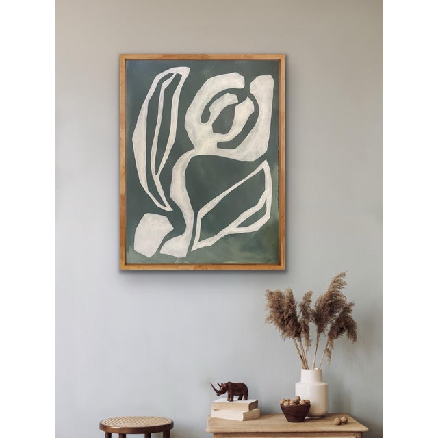 Contemporary 2026 "Orchidea" Abstract Botanical Painting on Cotton Paper Unframed by Artist r.k. Red For Sale - Image 3 of 5