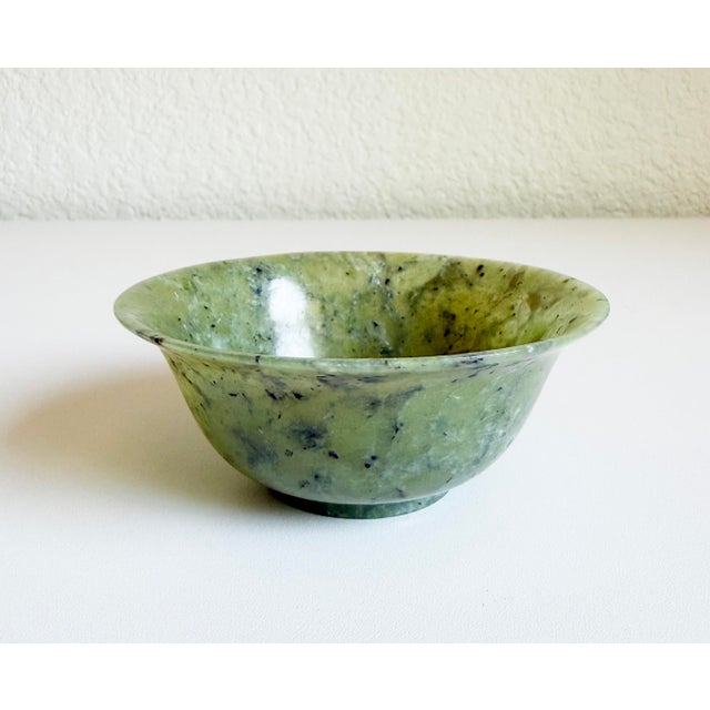 Mid 20th Century Chinese Spinach Jade Bowl, Mid 20th Century For Sale - Image 5 of 11