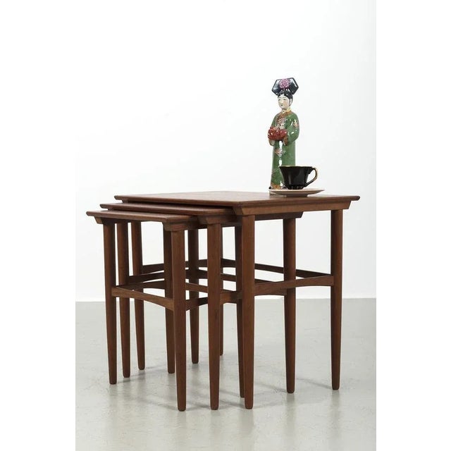 Danish Teak Nesting Tables, Set of 3 For Sale - Image 10 of 11
