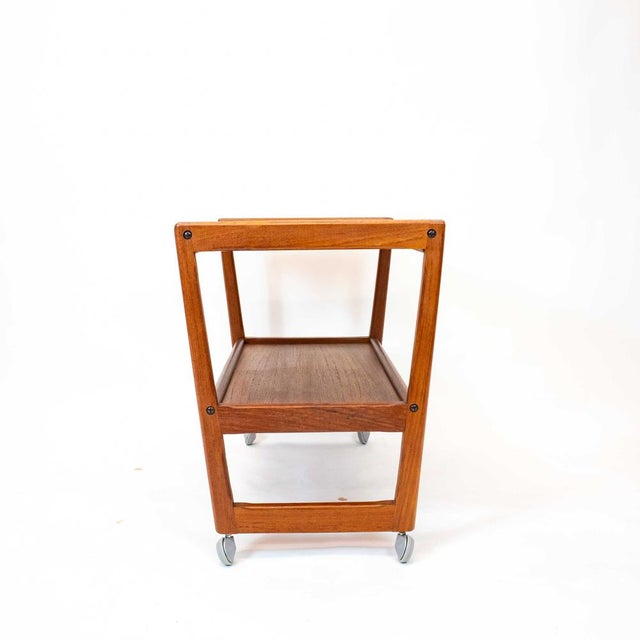 Mid-Century Modern Teak Bar Cart by Holger Georg Jensen for Tønder Møbelfabrik, 1960s For Sale - Image 3 of 7