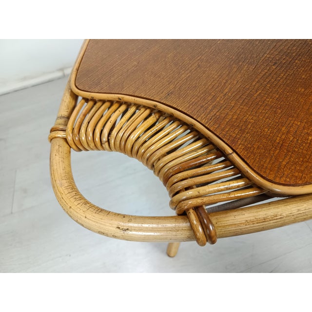 Vintage Rattan Coffee Table, 1950s For Sale - Image 12 of 14