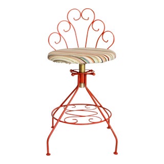 Red Adjustable Height Low Stool For Sale