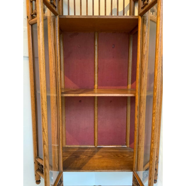Antique Arts & Crafts Oak Wall Corner Cabinet For Sale In Atlanta - Image 6 of 6