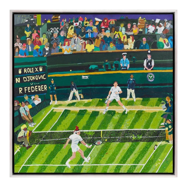 Wimbledon by Shaun Ellison in White Frame, XL Art Print On Canvas For Sale