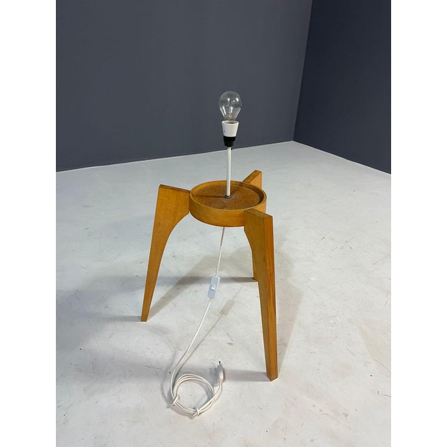 Large Floor Lamp in Wood & Frosted Glass by Uluv, Czechoslovakia, 1960s For Sale - Image 13 of 14