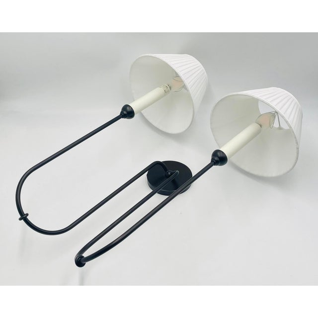 Metal Amber Lewis Ingela Double Sconce by Visual Comfort With Shades For Sale - Image 7 of 17
