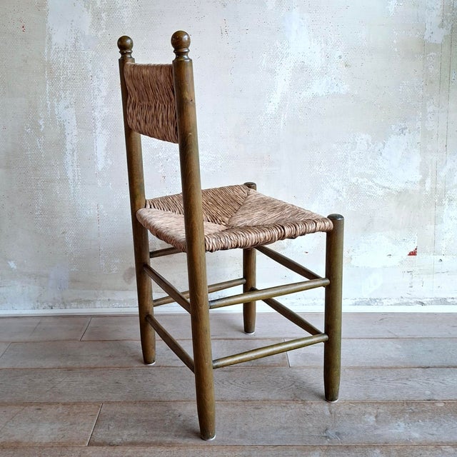 1960s Wooden Chairs with Rush Seats and Backrests, 1960s, Set of 2 For Sale - Image 5 of 8