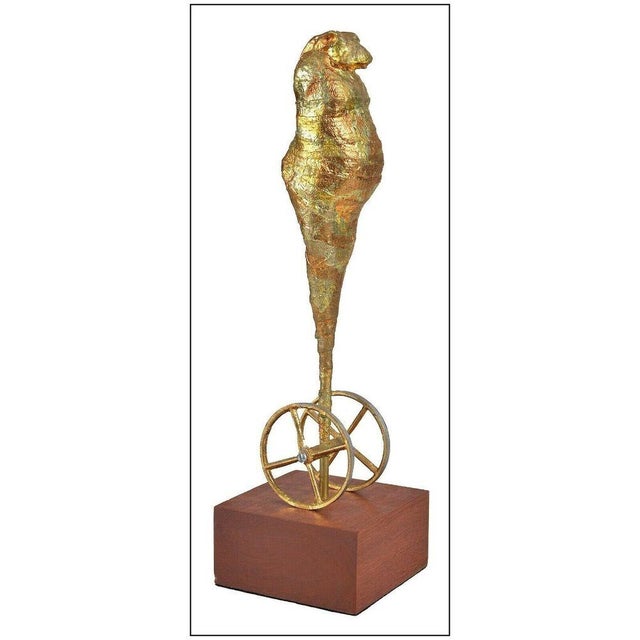 You are viewing a high-quality Ray Kobald hand painted and gold leafed sculpture titled, "Frog Cycle" that is one of his...