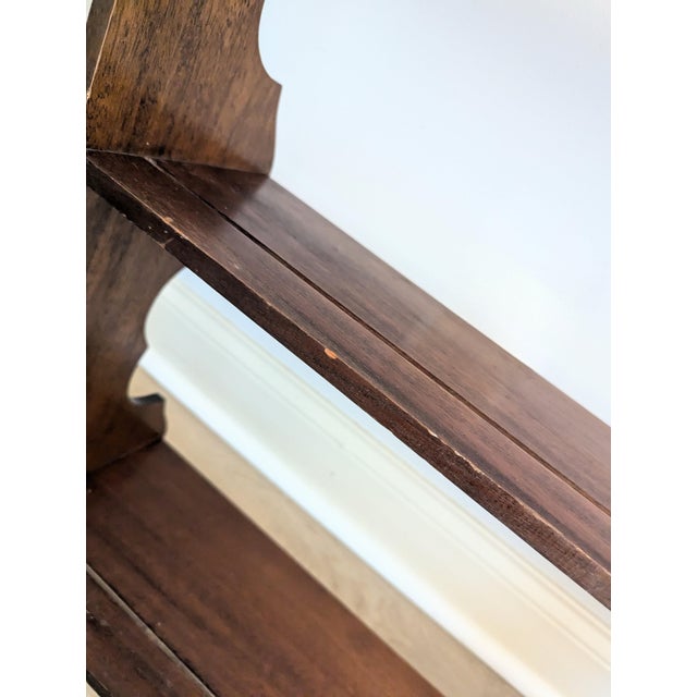Late 19th Century Mahogany Hanging Wall Shelf Whale End Scrolled 4-Tier For Sale - Image 12 of 14