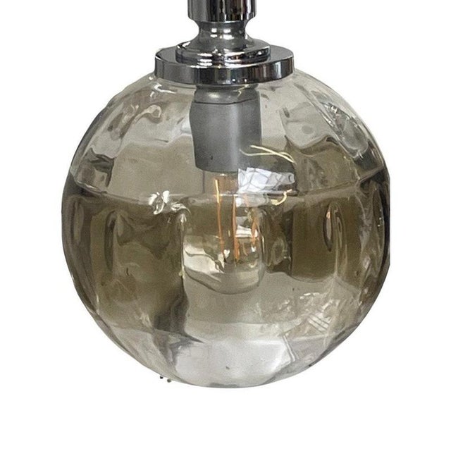 Gold Vintage Cascade Hanging Pendant in Smoked Glass, 1960s For Sale - Image 8 of 11