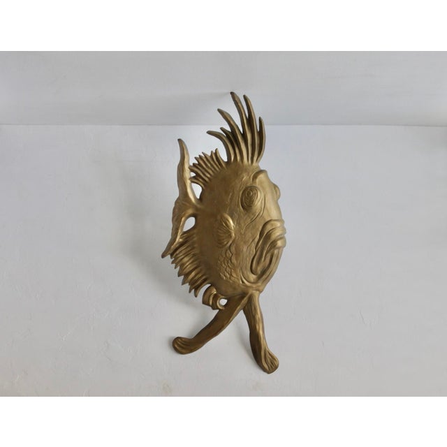 S. Lascoux Brass Finish Large Fish Wall Sculpture Mid-Century Vintage For Sale - Image 15 of 15