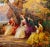 Textile Joseph Tomanek-19th Century Elegant Women Having an Outdoor Party-Oil Painting For Sale - Image 7 of 12