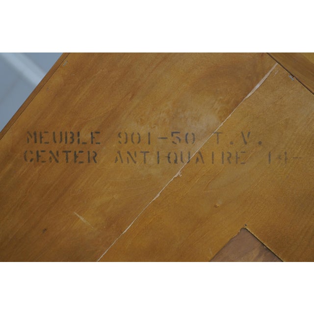 1980s French Empire Cherry Tv Armoire Cabinet For Sale - Image 16 of 16