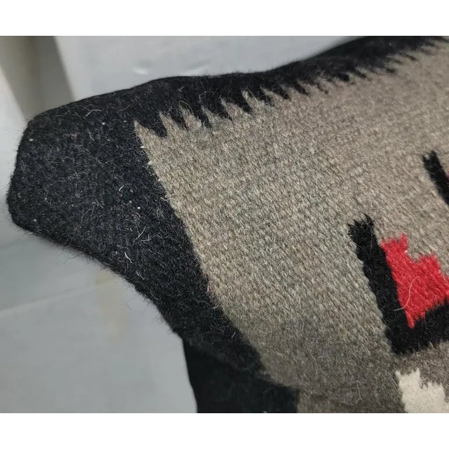 1940s Mexican Indian Weaving Bolster Pillow For Sale - Image 5 of 6