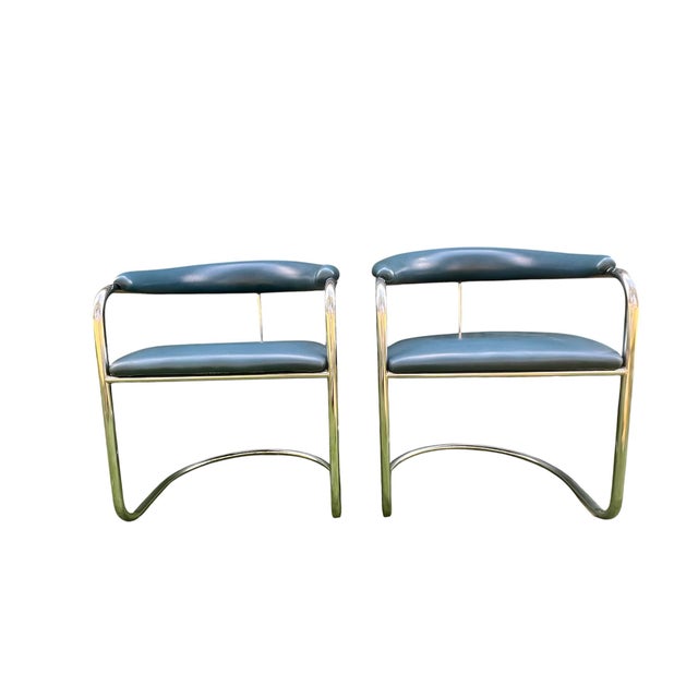 Mid 20th Century Bauhaus Ss33 Chrome Cantilevered Armchairs Attributed to Anton Lorenz for Thonet For Sale - Image 5 of 9