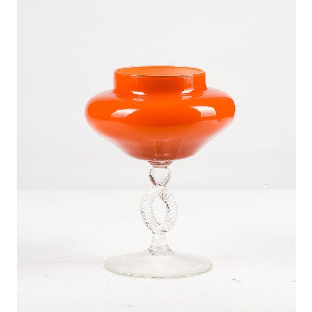 Orange Murano Glass Vase, 1950s For Sale - Image 4 of 10