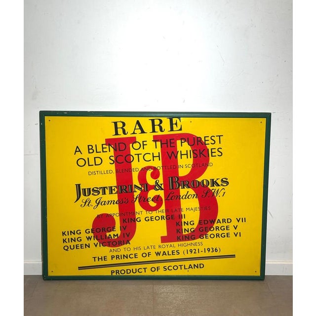 J&B Whisky Advertising Sign from Justerini & Brooks For Sale - Image 5 of 5